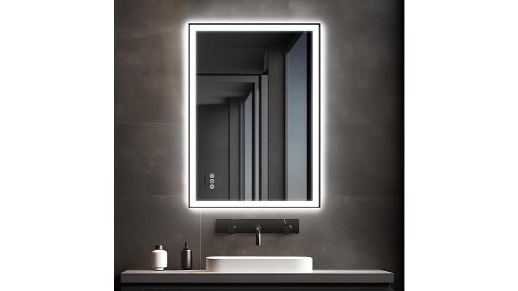 illuminated anti fog bathroom mirror