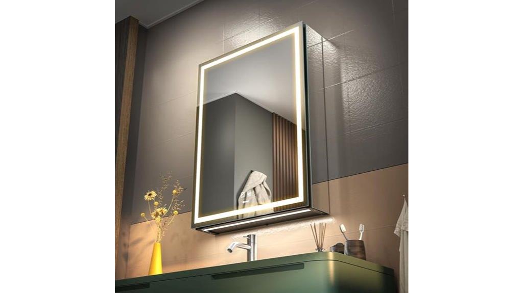 illuminated bathroom mirror cabinet