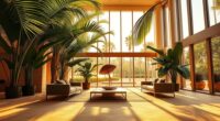 indoor tropical palm decor