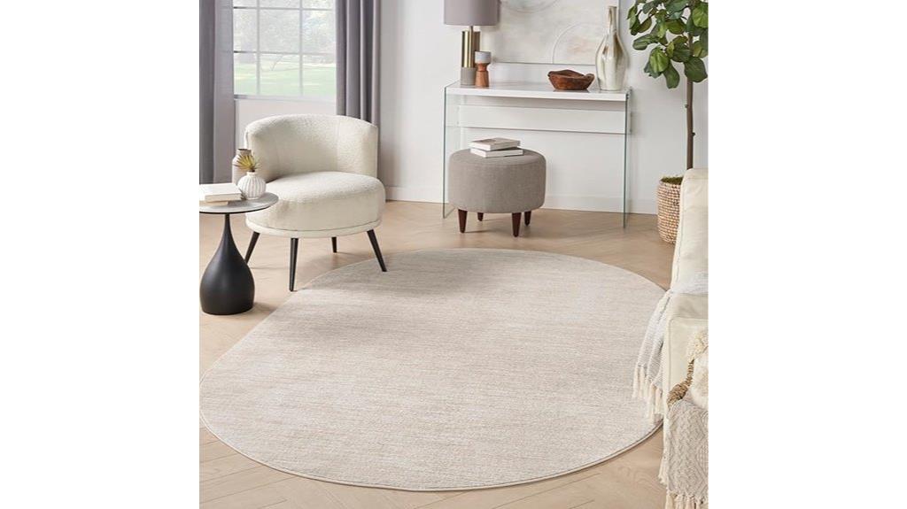 ivory beige oval rug