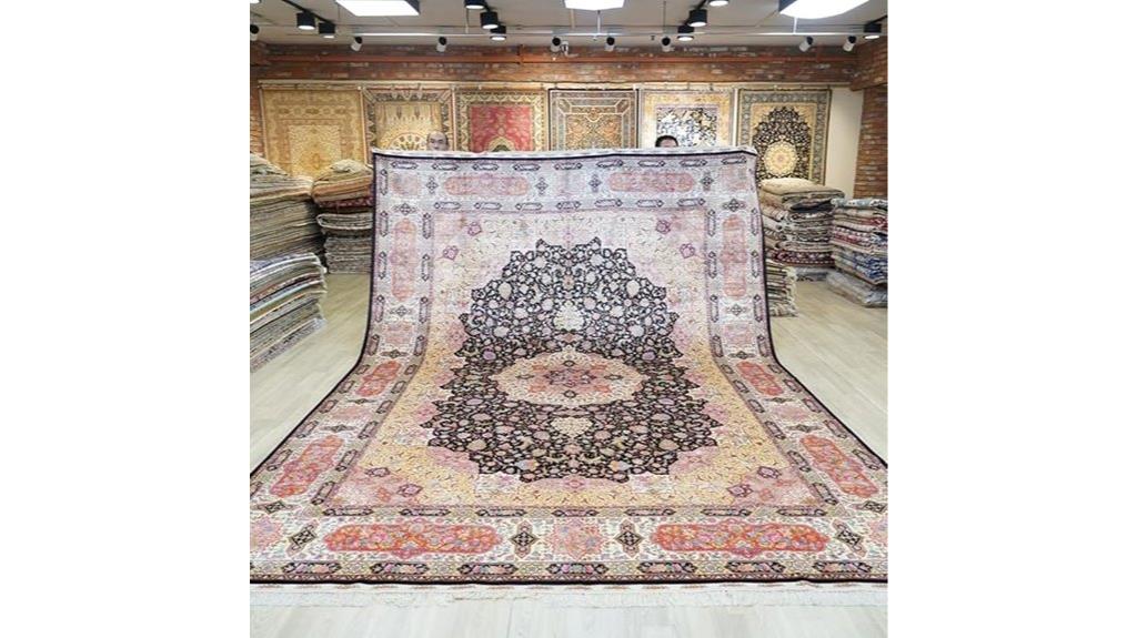 large hand knotted silk rug