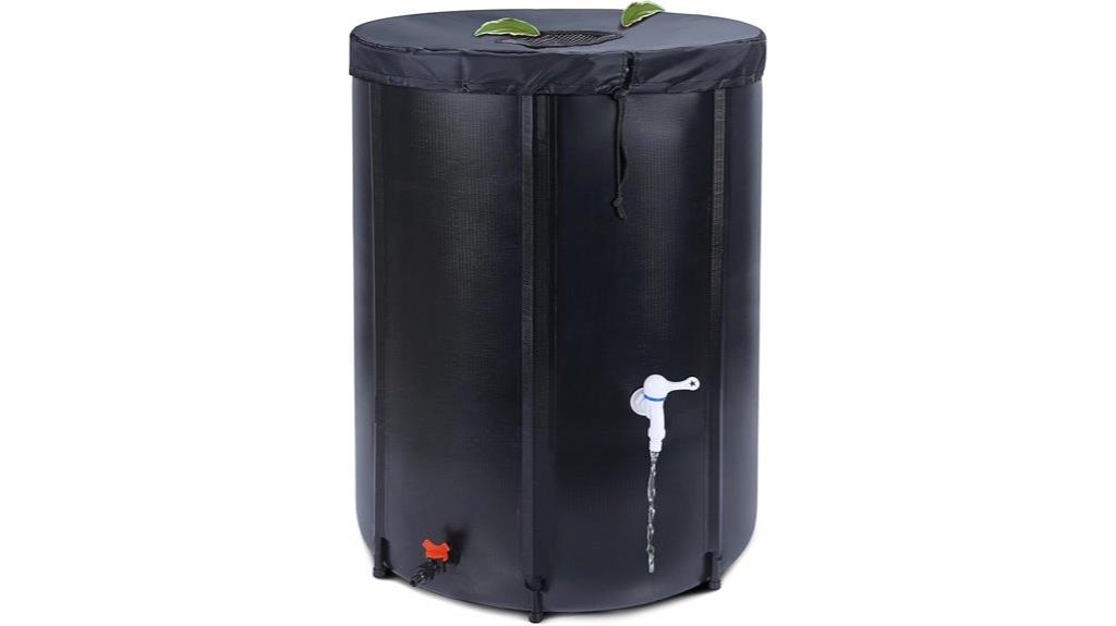 large rain barrel with spigot