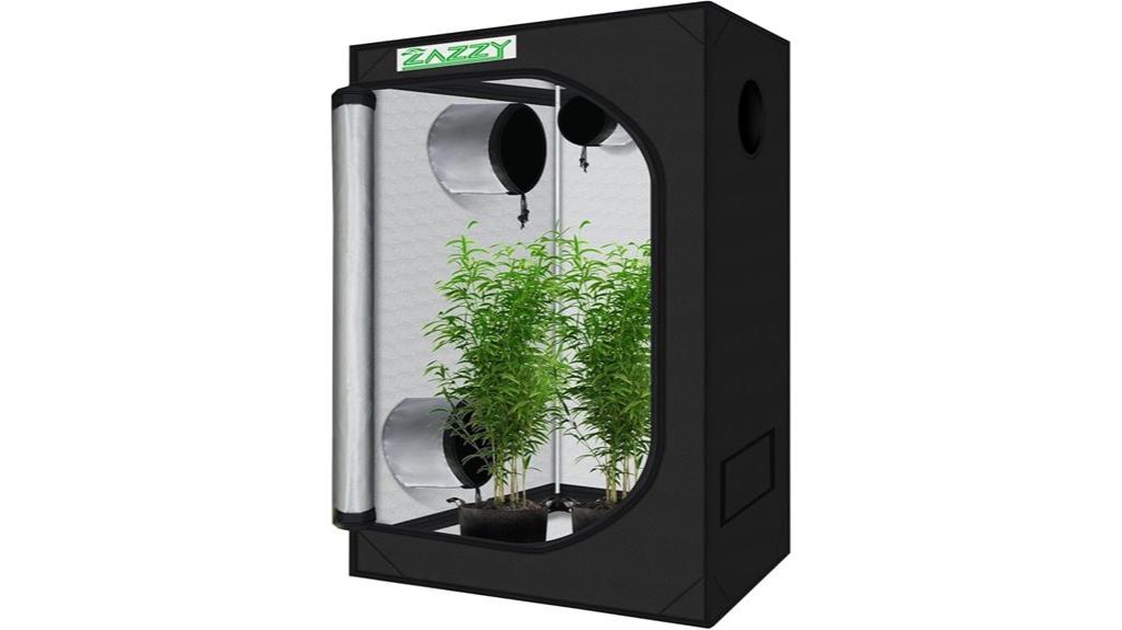 large reflective plant tent