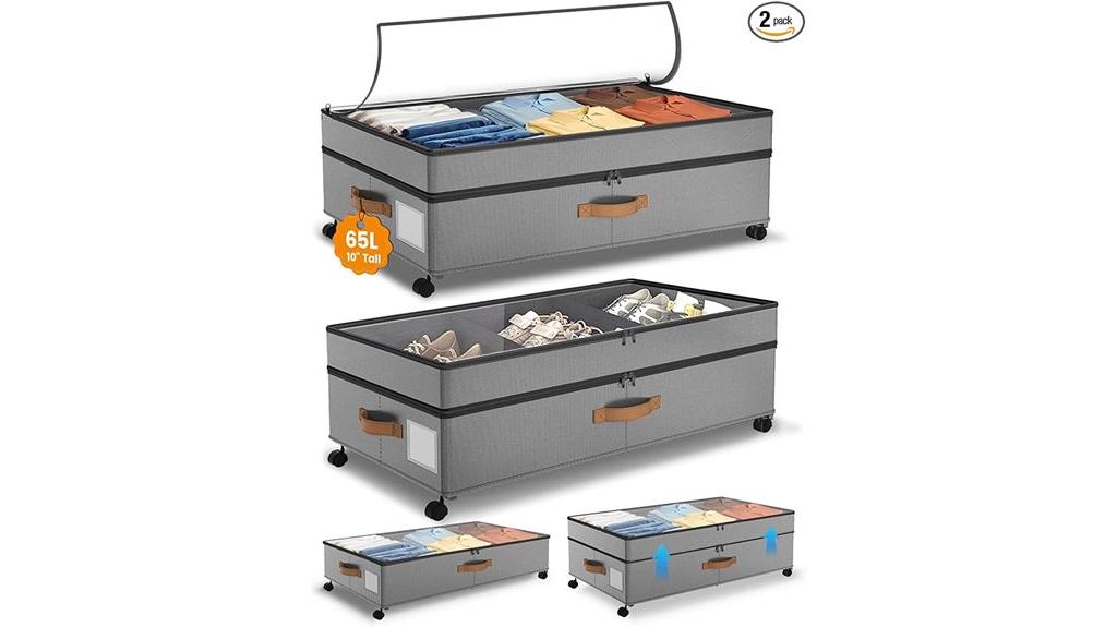 large wheeled under bed storage