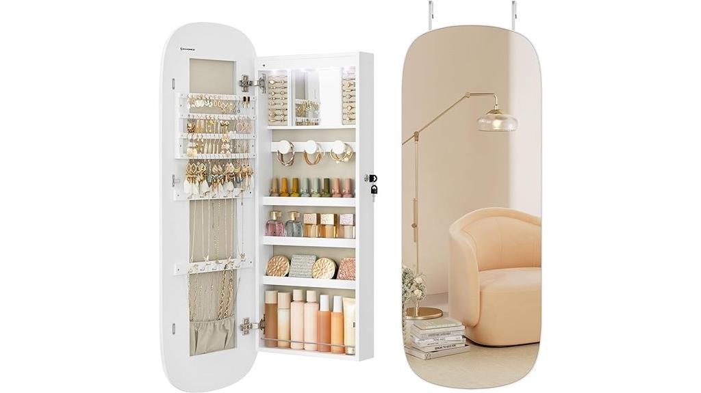 led mirror lockable storage