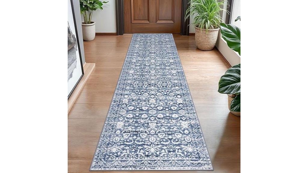 light blue floral rug