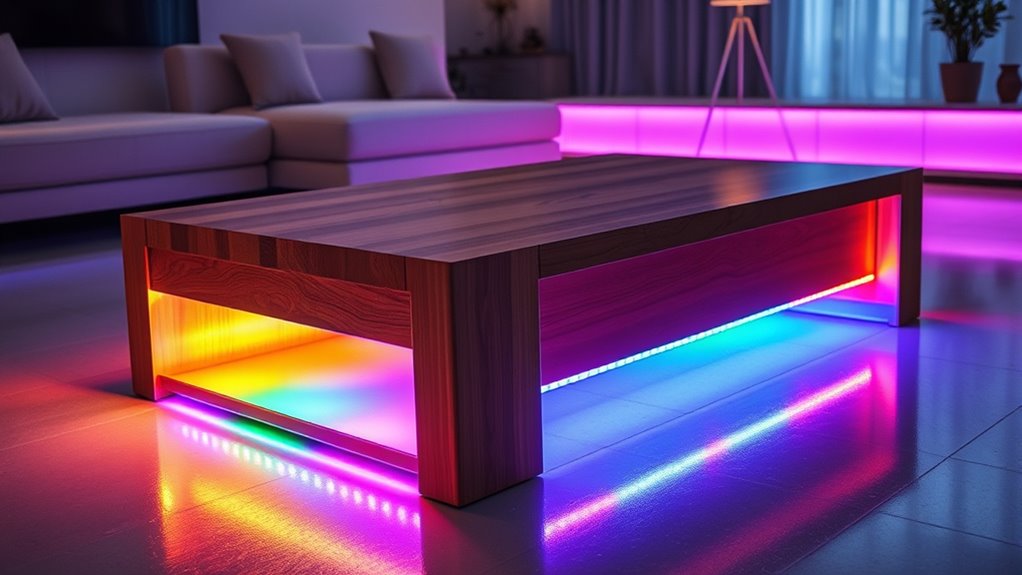 lighting enhances furniture ambiance