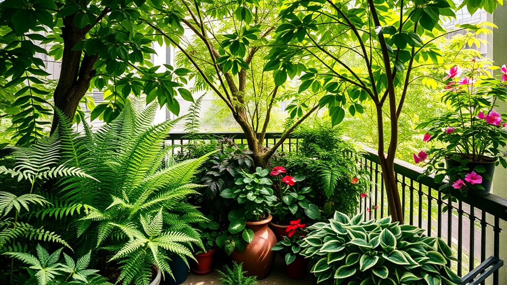 low sun balcony plants