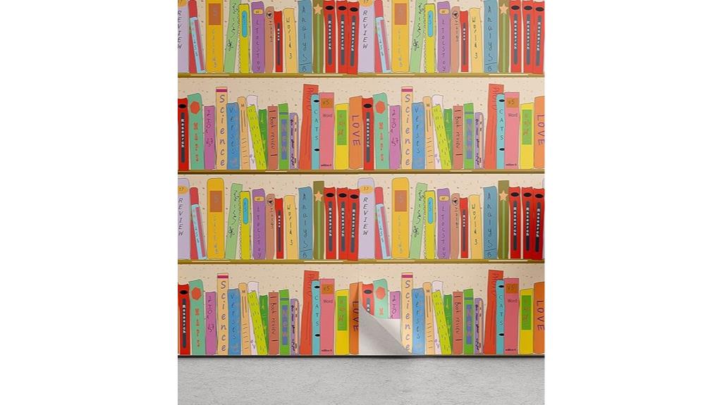 lunarable bookcase wallpaper peel