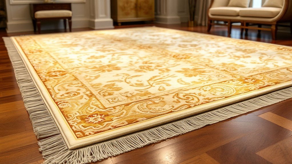 luxury ivory silk rugs