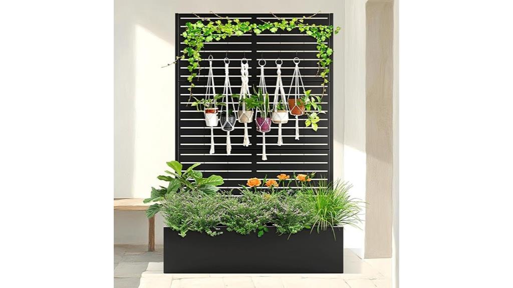 metal trellis planter box