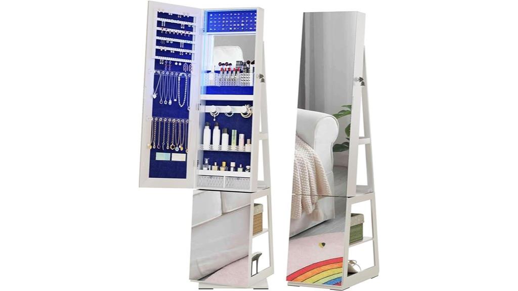 mirror with jewelry storage