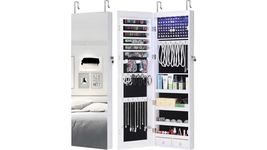 mirror with lighting and storage