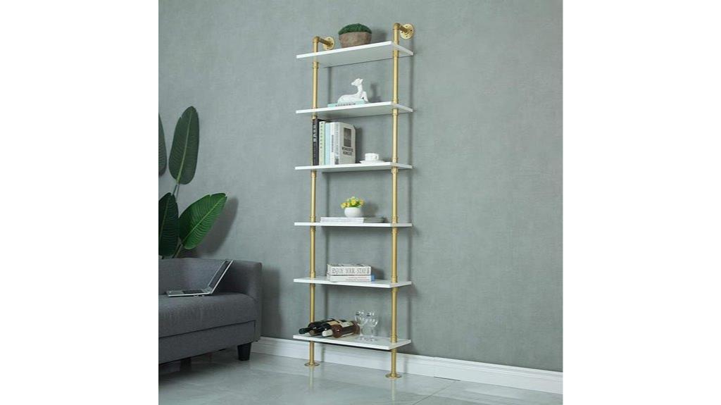 modern industrial multi tier bookshelf
