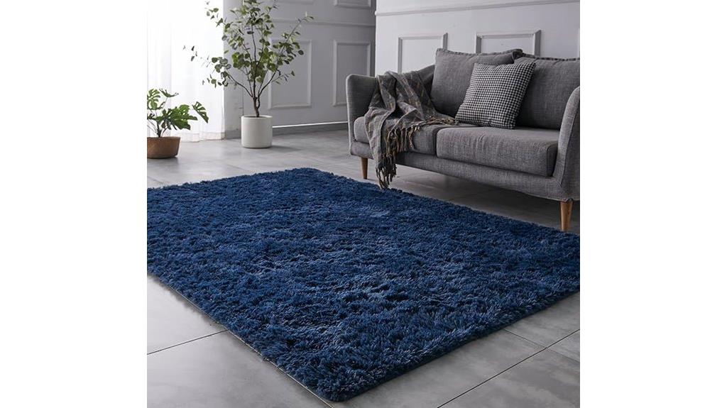 navy blue shag rug