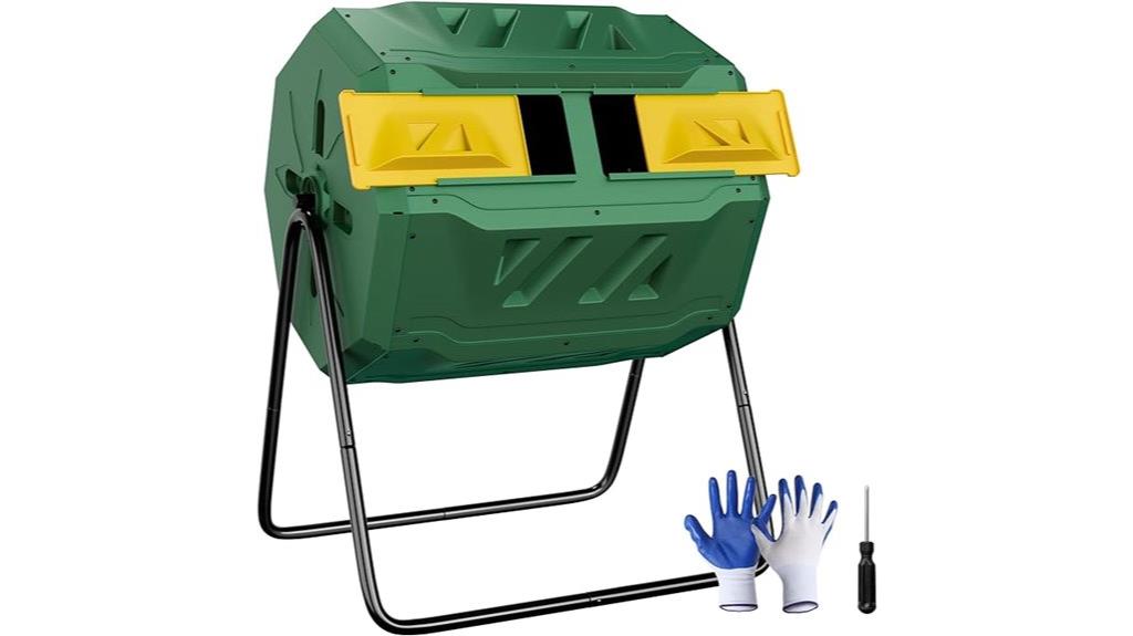outdoor dual chamber compost bin