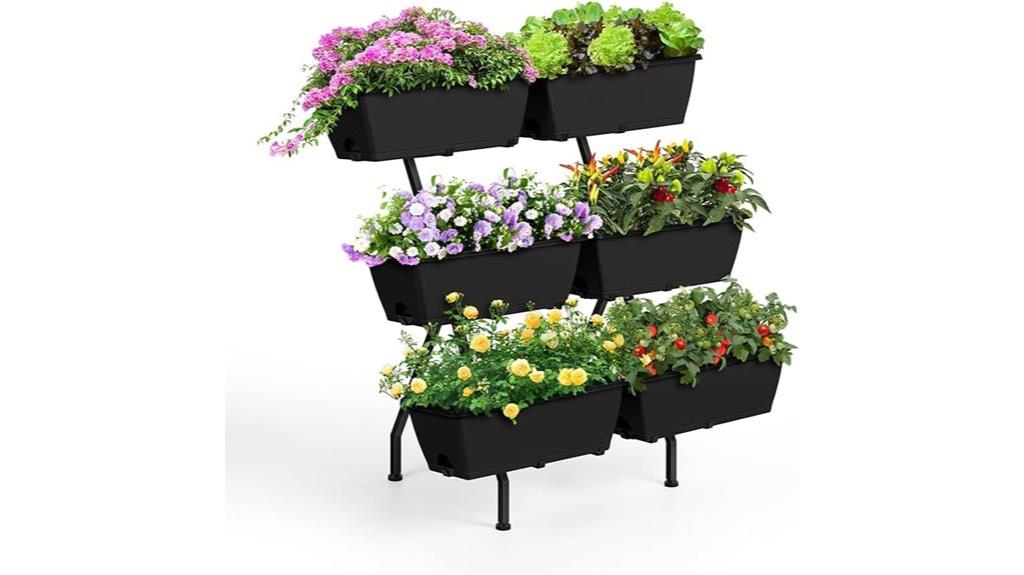 outdoor six planter boxes