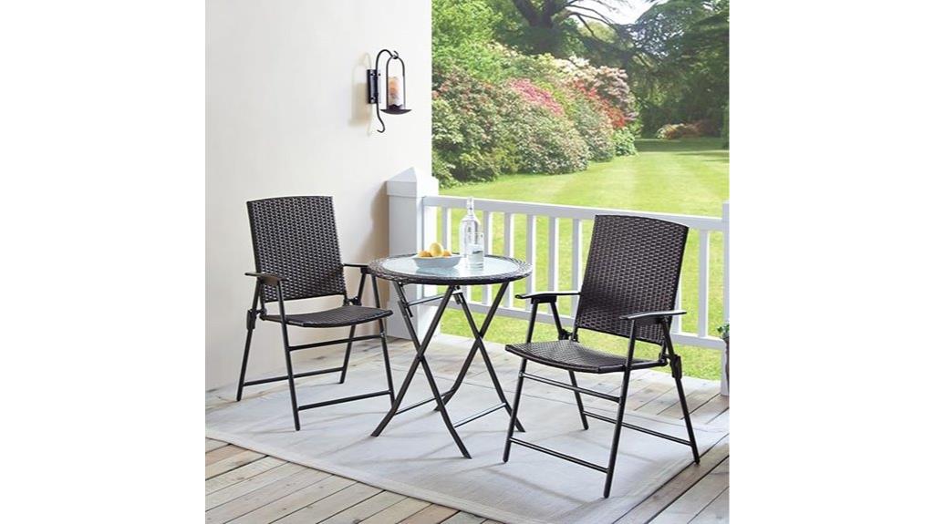 outdoor wicker bistro set