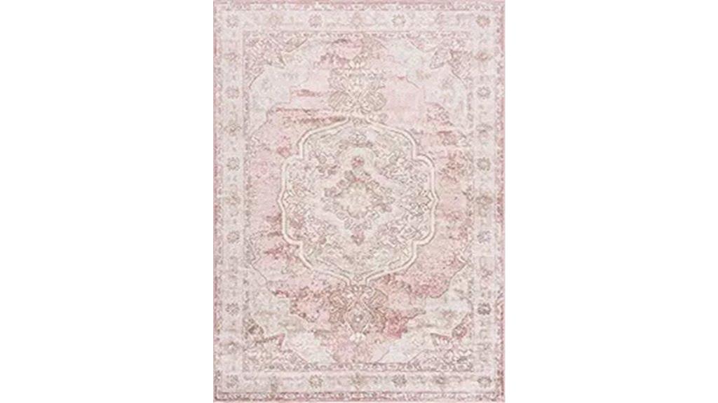 pink bohemian medallion rug