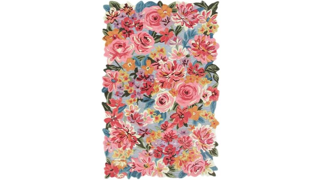 pink handmade wool rug
