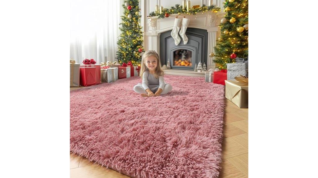 pink kids area rug