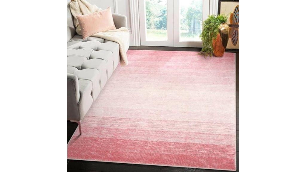 pink ombre living rug