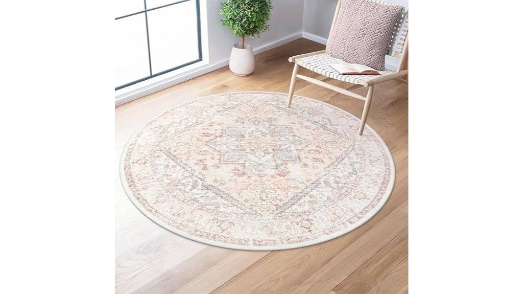 pink round rug