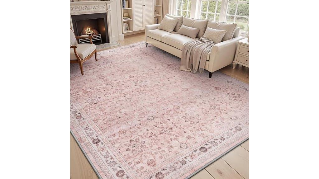 pink vintage rug 6x9