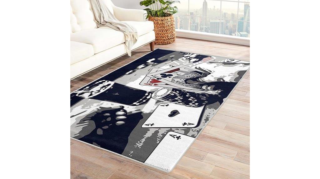 poker card game rug
