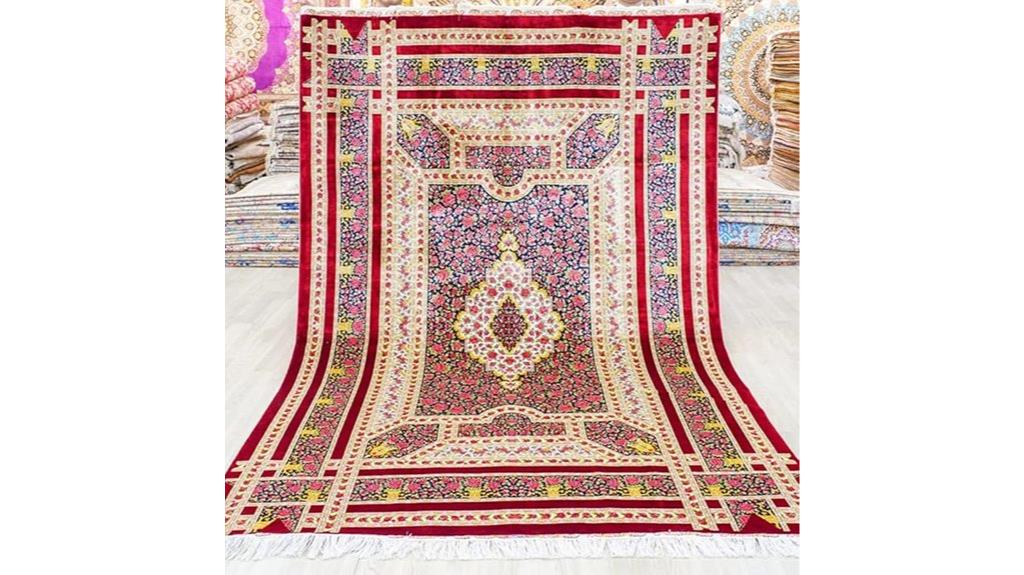 red medallion vintage silk rug