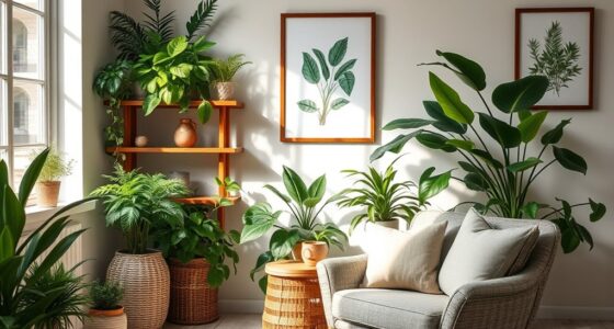 relaxing indoor plant corner