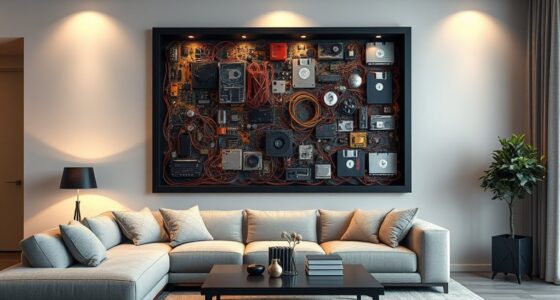 repurposed electronic device decor