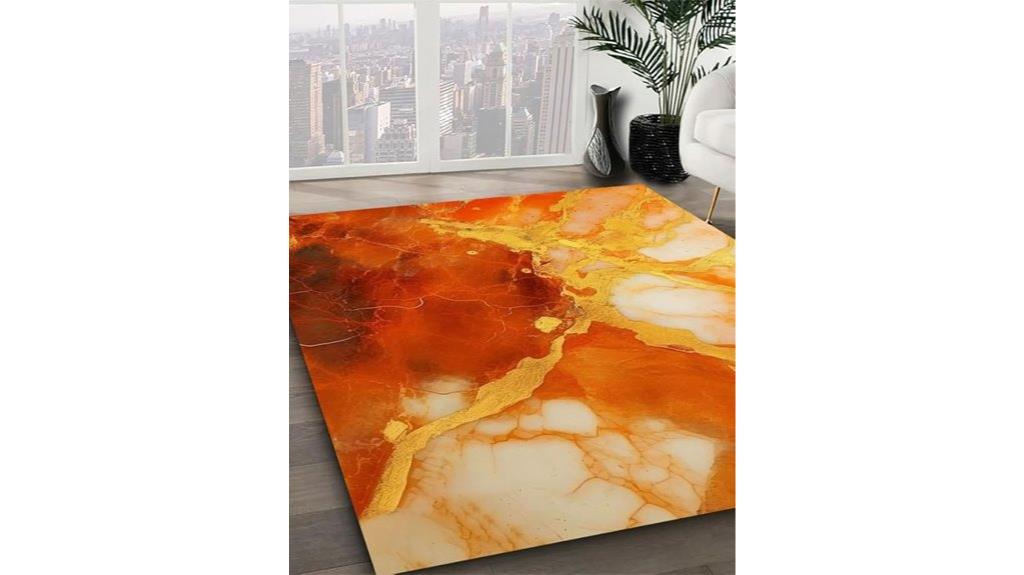 rust orange gold marble