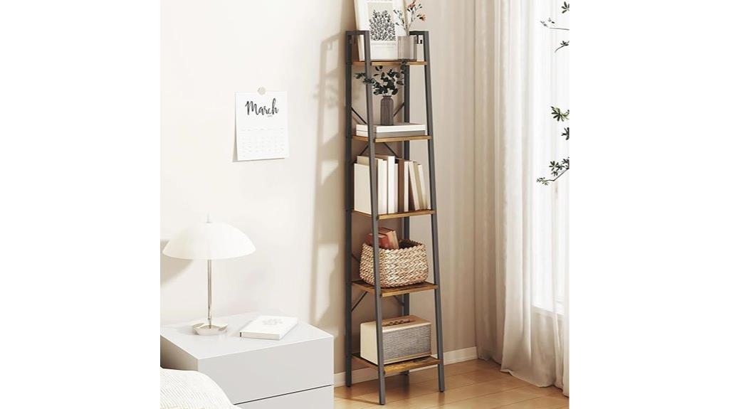 rustic 5 tier ladder shelf