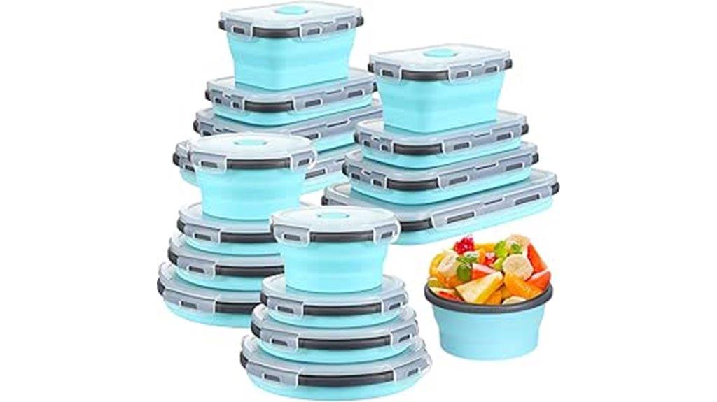 set of 16 collapsible containers