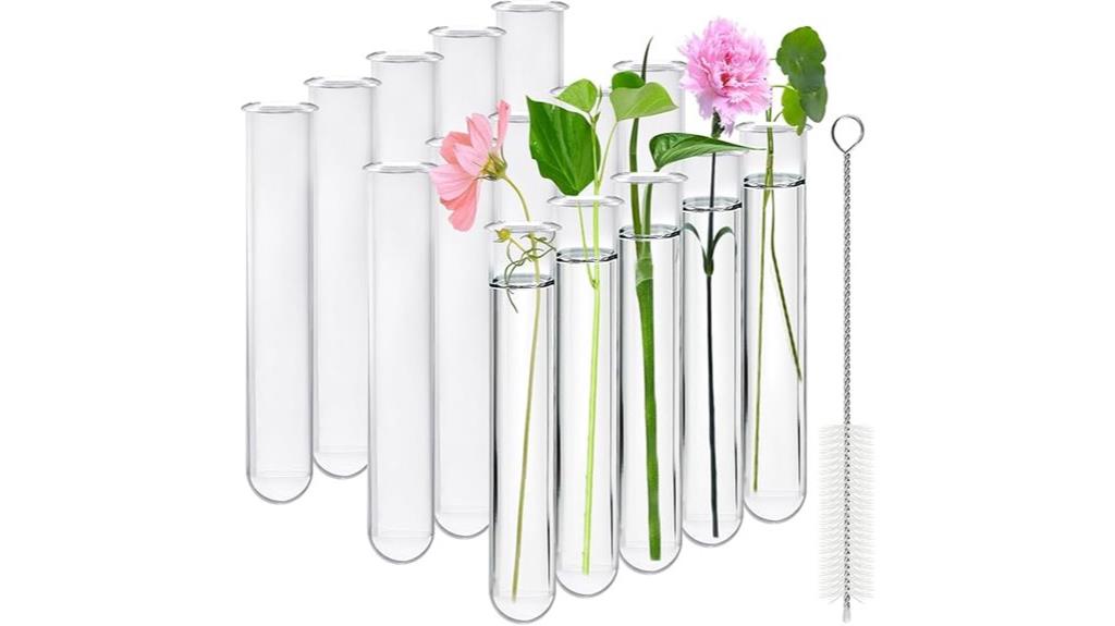set of fifteen clear test tubes