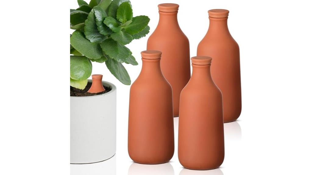 set of four terracotta pots