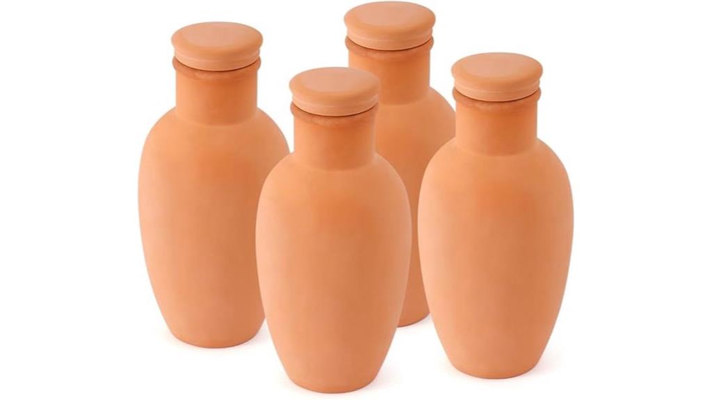 set of four terracotta pots