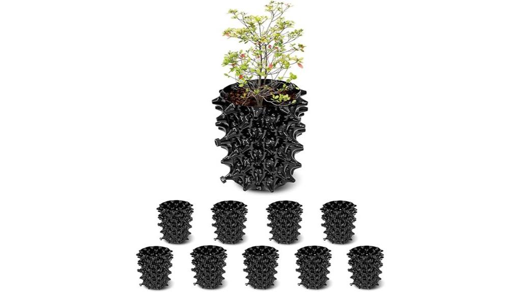 set of ten black nursery pots