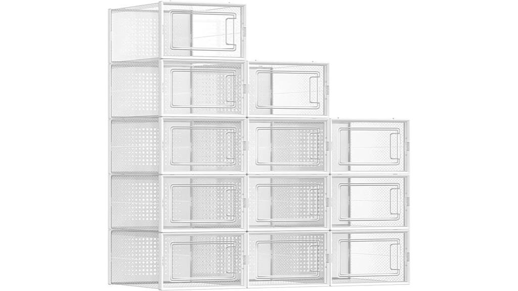 set of twelve shoe storage