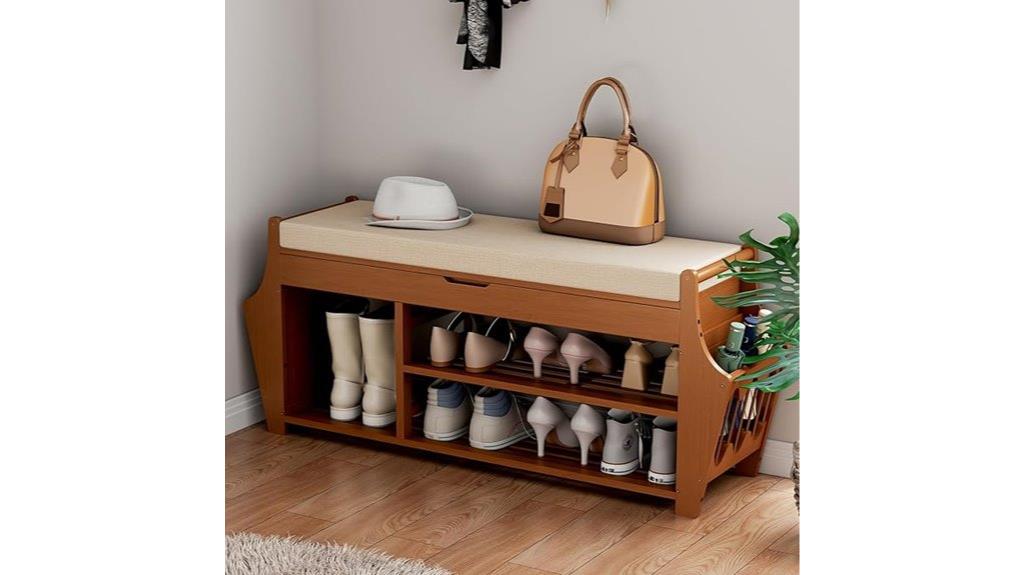 shoe bench with cushions
