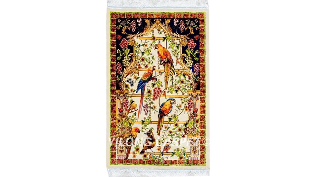 silk birds tapestry rug