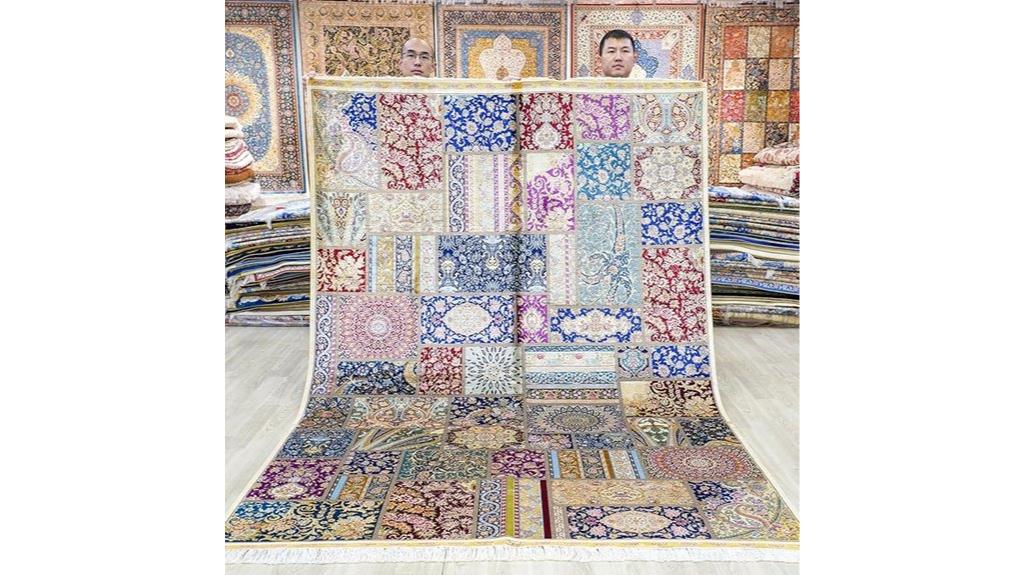 silk hand knotted floral rug