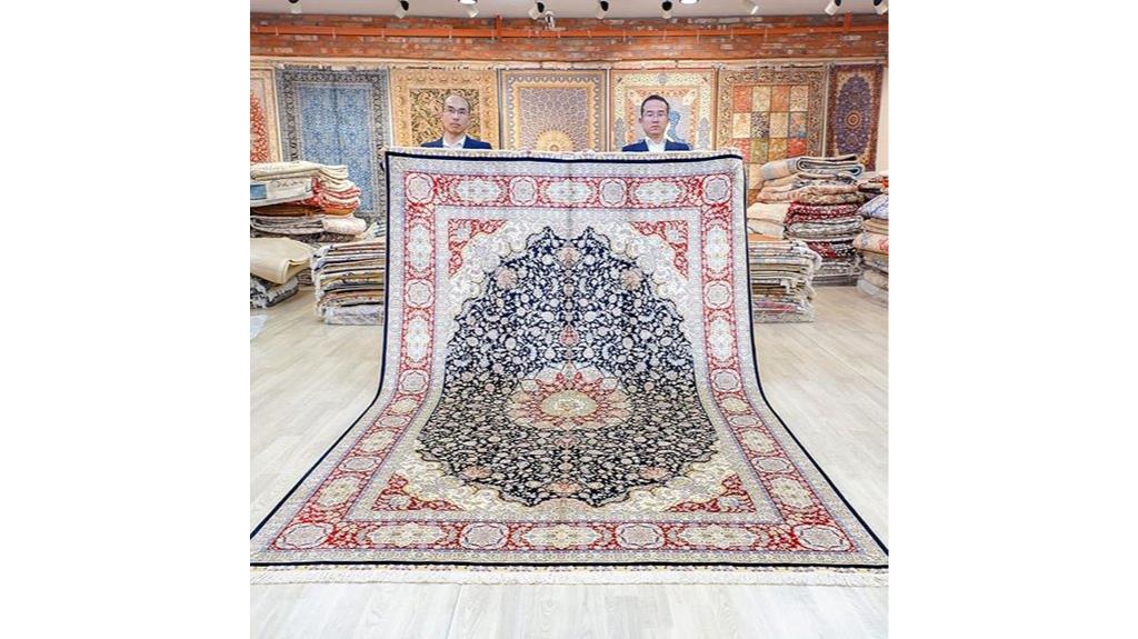silk rug with tassels