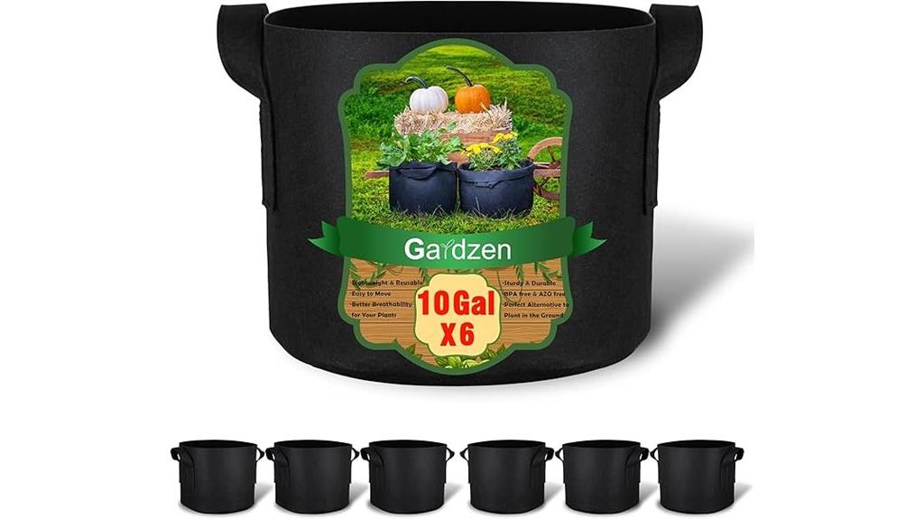 six grow bags