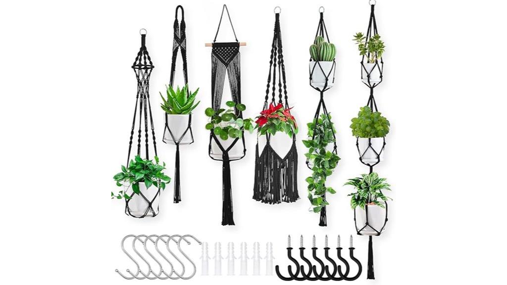 six pack macrame hangers