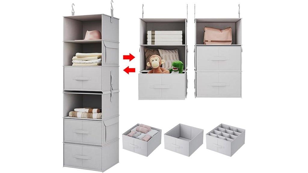 six tier hanging closet organizer