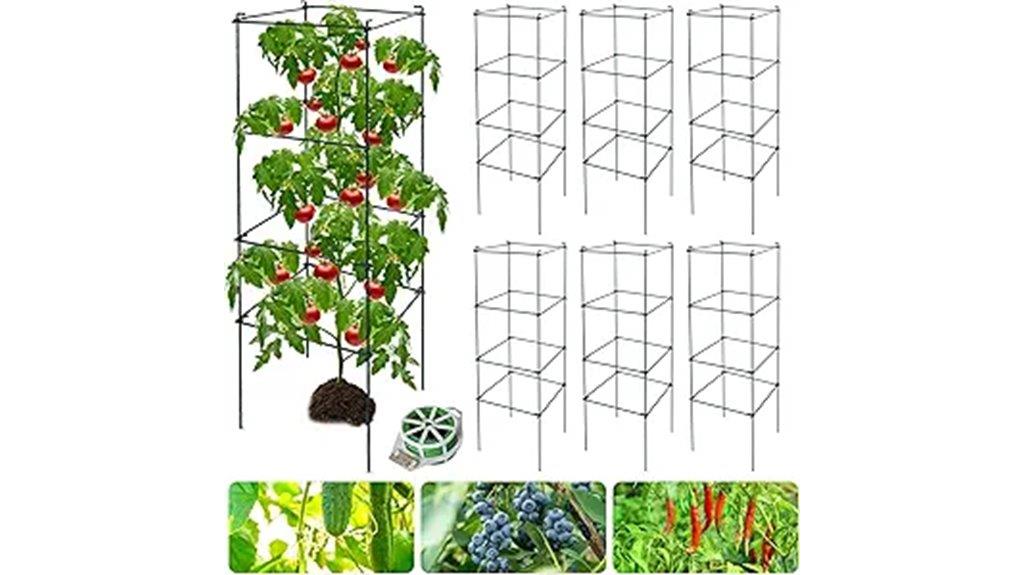 six tomato cage set