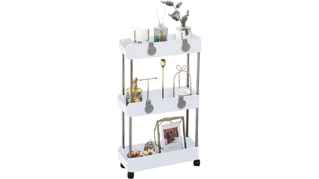 slim mobile shelving unit