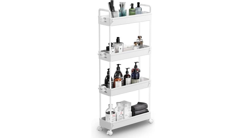 slim rolling storage cart